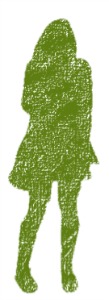 green girl silhouette, physical self esteem, body image